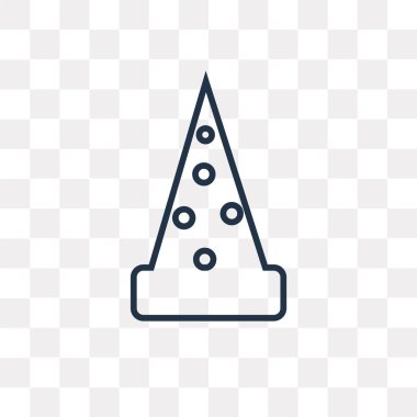 Şapka vektör anahat simgesini şeffaf arka plan üzerinde yüksek kalitede doğrusal şapka saydamlık kavramı izole olabilir kullanılan web ve mobil