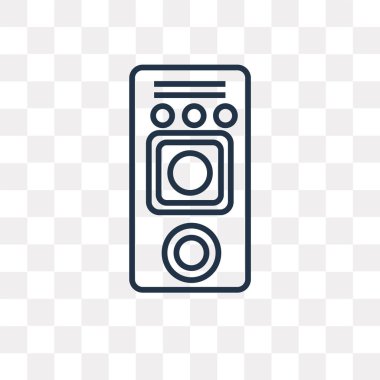 Hoparlör vektör anahat simgesini şeffaf arka plan üzerinde yüksek kalitede doğrusal hoparlör saydamlık kavramı izole olabilir kullanılan web ve mobil