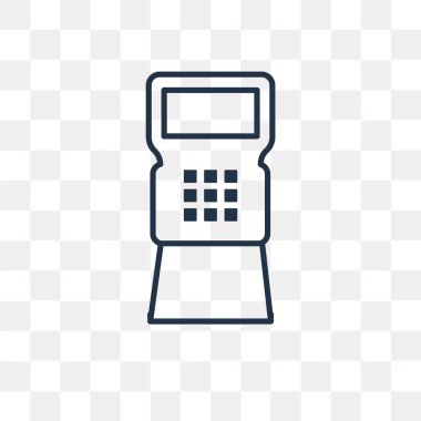 Atm vektör anahat simgesini şeffaf arka plan üzerinde yüksek kalitede doğrusal Atm saydamlık kavramı izole olabilir kullanılan web ve mobil