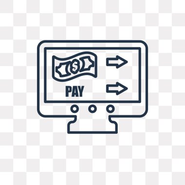 Online ödeme vektör anahat simgesini şeffaf arka plan üzerinde yüksek kalitede doğrusal Online ödeme saydamlık kavramı izole olabilir kullanılan web ve mobil