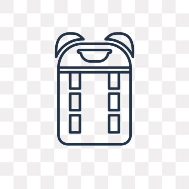 Sırt çantası vektör anahat simgesini şeffaf arka plan üzerinde yüksek kalitede doğrusal sırt çantası saydamlık kavramı izole olabilir kullanılan web ve mobil