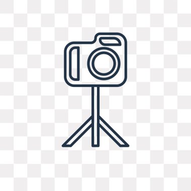 Fotoğraf kamera vektör anahat simgesini şeffaf arka plan üzerinde yüksek kalitede doğrusal fotoğraf kamera saydamlık kavramı izole olabilir kullanılan web ve mobil