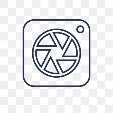 Çekim vektör anahat simgesini şeffaf arka plan üzerinde yüksek kalitede doğrusal çekim saydamlık kavramı izole olabilir kullanılan web ve mobil