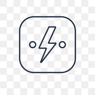 Flash vektör anahat simgesini şeffaf arka plan üzerinde yüksek kalitede doğrusal Flash saydamlık kavramı izole olabilir kullanılan web ve mobil