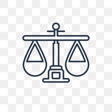 Denge vektör anahat simgesini şeffaf arka plan üzerinde yüksek kalitede doğrusal denge saydamlık kavramı izole olabilir kullanılan web ve mobil
