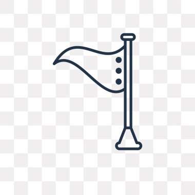 Bayrak anahat simgesini şeffaf arka plan üzerinde izole vektör, yüksek kalitede doğrusal bayrak saydamlık kavramı kullanılan web ve mobil olabilir