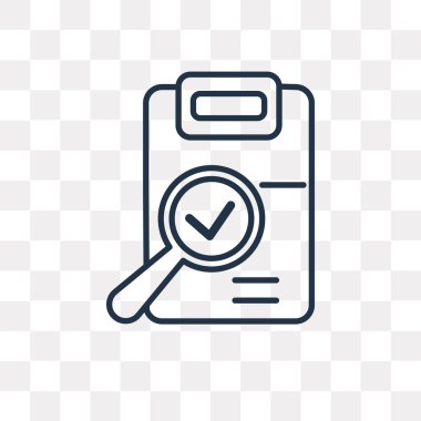 Şeffaf arka plan üzerinde izole vektör anahat simgesini kontrol, yüksek kalitede doğrusal çek saydamlık kavramı kullanılan web ve mobil olabilir