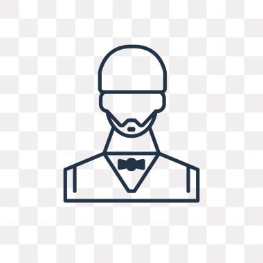 Garson vektör anahat simgesini şeffaf arka plan üzerinde yüksek kalitede doğrusal garson saydamlık kavramı izole olabilir kullanılan web ve mobil