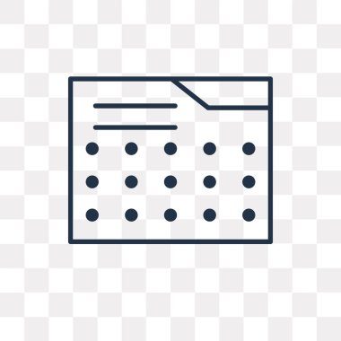 Takvim vektör anahat simgesini şeffaf arka plan üzerinde yüksek kalitede doğrusal takvim saydamlık kavramı izole olabilir kullanılan web ve mobil