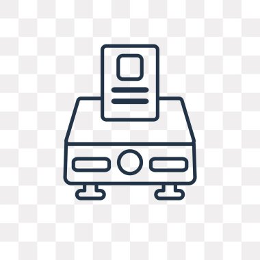 Oy vektör anahat simgesini şeffaf arka plan üzerinde yüksek kalitede doğrusal oy saydamlık kavramı izole olabilir kullanılan web ve mobil