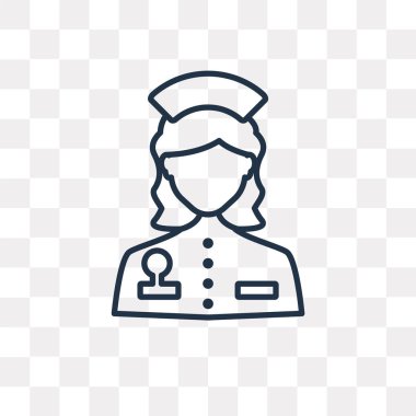 Hemşire vektör anahat simgesini şeffaf arka plan üzerinde yüksek kalitede doğrusal hemşire saydamlık kavramı izole olabilir kullanılan web ve mobil