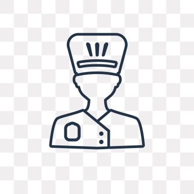 Şef vektör anahat simgesini şeffaf arka plan üzerinde yüksek kalitede doğrusal Şef saydamlık kavramı izole olabilir kullanılan web ve mobil