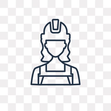 Oluşturucu vektör anahat simgesini şeffaf arka plan üzerinde yüksek kalitede doğrusal Builder saydamlık kavramı izole olabilir kullanılan web ve mobil