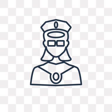 Pilot vektör anahat simgesini şeffaf arka plan üzerinde yüksek kalitede doğrusal Pilot saydamlık kavramı izole olabilir kullanılan web ve mobil