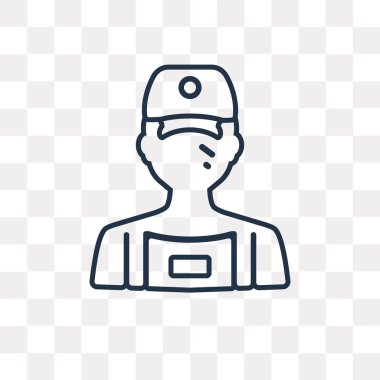 Mekanik vektör anahat simgesini şeffaf arka plan üzerinde yüksek kalitede doğrusal makinist saydamlık kavramı izole olabilir kullanılan web ve mobil