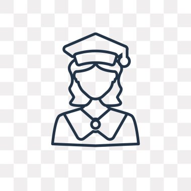 Öğrenci vektör anahat simgesini şeffaf arka plan üzerinde yüksek kalitede doğrusal öğrenci saydamlık kavramı izole olabilir kullanılan web ve mobil