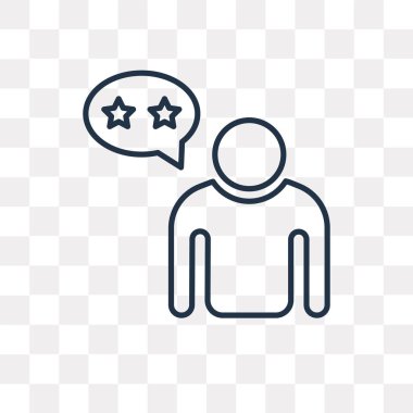 Geribildirim vektör anahat simgesini şeffaf arka plan üzerinde yüksek kalitede doğrusal geribildirim saydamlık kavramı izole olabilir kullanılan web ve mobil