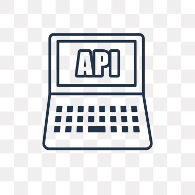 API vektör anahat simgesini şeffaf arka plan üzerinde yüksek kalitede doğrusal API saydamlık kavramı izole olabilir kullanılan web ve mobil