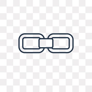 Bağlantı vektör anahat simgesini şeffaf arka plan üzerinde yüksek kalitede doğrusal bağlantı saydamlık kavramı izole olabilir kullanılan web ve mobil