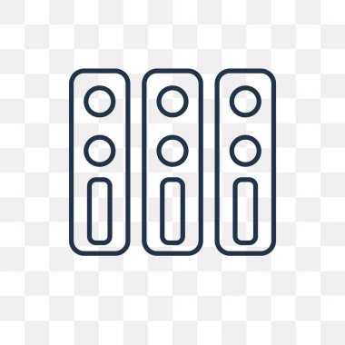 Sunucu vektör anahat simgesini şeffaf arka plan üzerinde yüksek kalitede doğrusal sunucu şeffaflık kavramını izole olabilir kullanılan web ve mobil