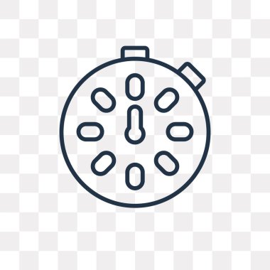 Kronometre vektör anahat simgesini şeffaf arka plan üzerinde yüksek kalitede doğrusal kronometre saydamlık kavramı izole olabilir kullanılan web ve mobil