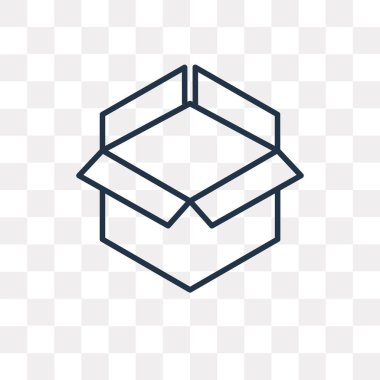 Aç kutusuna vektör anahat simgesini şeffaf arka plan üzerinde yüksek kalitede doğrusal aç kutusunun saydamlık kavramı izole olabilir kullanılan web ve mobil