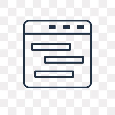 Kullandığınız web ve mobil tarayıcı vektör anahat simgesini şeffaf arka plan üzerinde yüksek kalitede doğrusal tarayıcı saydamlık kavramı izole olabilir