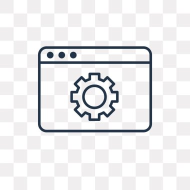 Ayarlar anahat simgesini şeffaf arka plan üzerinde izole vektör, yüksek kalitede doğrusal ayarları saydamlık kavramı kullanılan web ve mobil olabilir