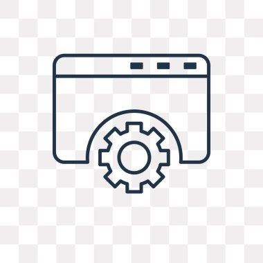 Ayarlar anahat simgesini şeffaf arka plan üzerinde izole vektör, yüksek kalitede doğrusal ayarları saydamlık kavramı kullanılan web ve mobil olabilir