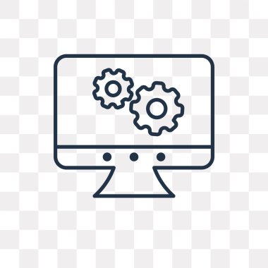 Saydam arka plan üzerinde yüksek kalitede doğrusal kalkınma saydamlık kavramı izole geliştirme vektör anahat simgesini kullandığınız web ve mobil olabilir