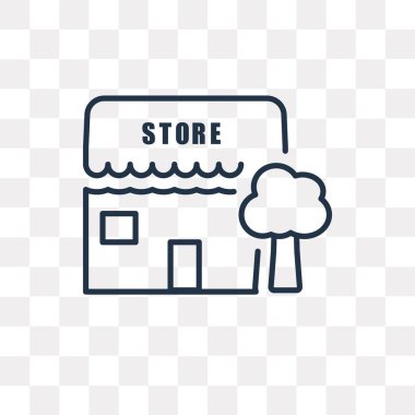 Saydam arka plan üzerinde yüksek kalitede doğrusal mağaza şeffaflık konsepti izole mağaza vektör anahat simgesini kullandığınız web ve mobil olabilir