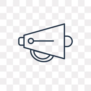 Megafon vektör anahat simgesini şeffaf arka plan üzerinde yüksek kalitede doğrusal megafon saydamlık kavramı izole olabilir kullanılan web ve mobil