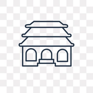 Tapınak vektör anahat simgesini şeffaf arka plan üzerinde yüksek kalitede doğrusal Tapınağı saydamlık kavramı izole olabilir kullanılan web ve mobil