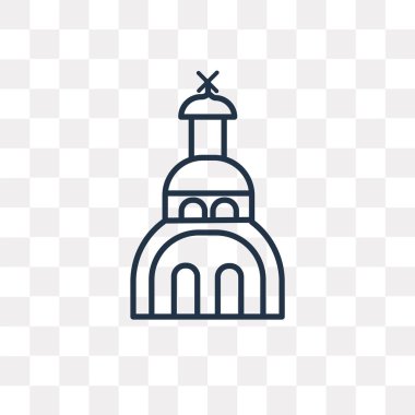 Kilise vektör anahat simgesini şeffaf arka plan üzerinde yüksek kalitede doğrusal kilise saydamlık kavramı izole olabilir kullanılan web ve mobil