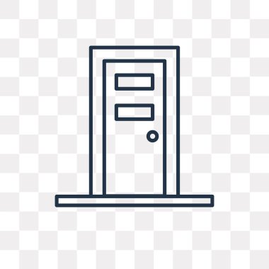 Saydam arka plan üzerinde yüksek kalitede doğrusal kapı saydamlık kavramı izole kapı vektör anahat simgesini kullandığınız web ve mobil olabilir