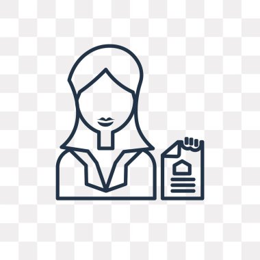 Ajan vektör anahat simgesini şeffaf arka plan üzerinde yüksek kalitede doğrusal Ajan saydamlık kavramı izole olabilir kullanılan web ve mobil