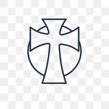 Kelt haçı vektör anahat simgesini şeffaf arka plan üzerinde yüksek kalitede doğrusal kelt haçı saydamlık kavramı izole olabilir kullanılan web ve mobil