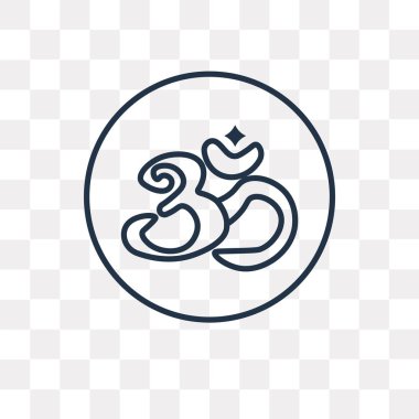 Om vektör anahat simgesini şeffaf arka plan üzerinde yüksek kalitede doğrusal Om saydamlık kavramı izole olabilir kullanılan web ve mobil