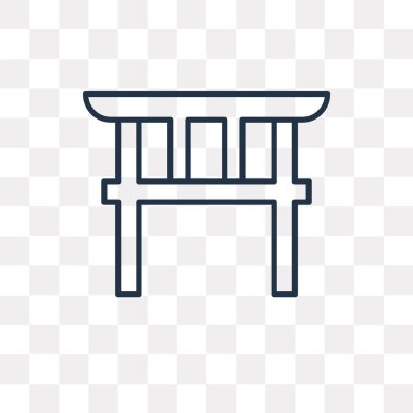 Şinto vektör anahat simgesini şeffaf arka plan üzerinde yüksek kalitede doğrusal Shinto saydamlık kavramı izole olabilir kullanılan web ve mobil