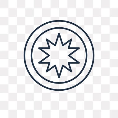 Yöneltici vektör anahat simgesini şeffaf arka plan üzerinde yüksek kalitede doğrusal yöneltici saydamlık kavramı izole olabilir kullanılan web ve mobil