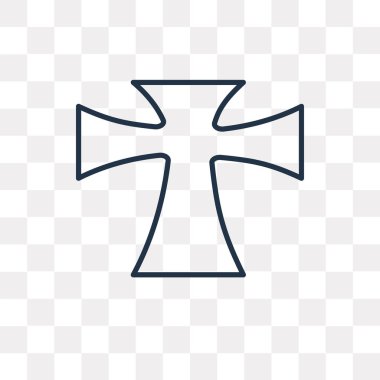 Yunan haç vektör anahat simgesini şeffaf arka plan üzerinde yüksek kalitede doğrusal Yunan haç saydamlık kavramı izole olabilir kullanılan web ve mobil