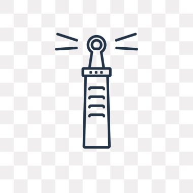 Deniz feneri vektör anahat simgesini şeffaf arka plan üzerinde yüksek kalitede doğrusal deniz feneri saydamlık kavramı izole olabilir kullanılan web ve mobil