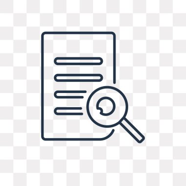 Arama vektör anahat simgesini şeffaf arka plan üzerinde yüksek kalitede doğrusal arama saydamlık kavramı izole olabilir kullanılan web ve mobil