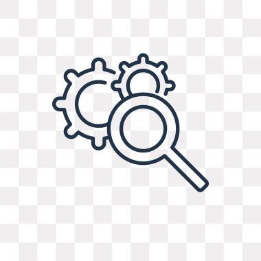 Kullandığınız web ve mobil arama motoru vektör anahat simgesini şeffaf arka plan üzerinde yüksek kalitede doğrusal arama motoru saydamlık kavramı izole olabilir