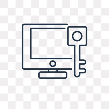 Anahtar kelimeler üzerinde şeffaf arka plan izole anahat simgesini vektör, yüksek kalitede doğrusal anahtar kelimeler saydamlık kavramı kullanılan web ve mobil olabilir