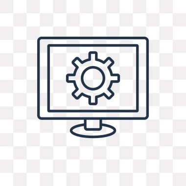 Ekran vektör anahat simgesini şeffaf arka plan üzerinde yüksek kalitede doğrusal ekran saydamlık kavramı izole olabilir kullanılan web ve mobil