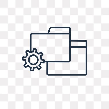 Klasör vektör anahat simgesini şeffaf arka plan üzerinde yüksek kalitede doğrusal klasör saydamlık kavramı izole olabilir kullanılan web ve mobil