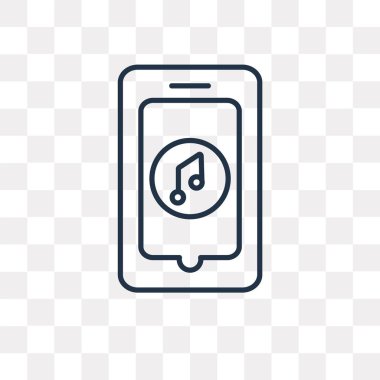 Saydam arka plan üzerinde yüksek kalitede doğrusal müzik saydamlık kavramı izole müzik vektör anahat simgesini kullandığınız web ve mobil olabilir