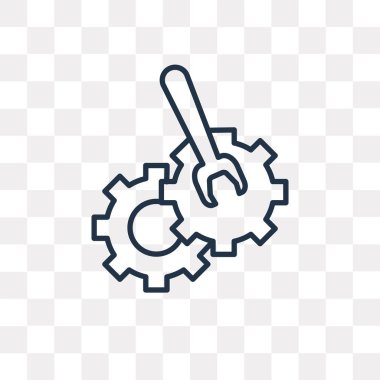 Ayarlar anahat simgesini şeffaf arka plan üzerinde izole vektör, yüksek kalitede doğrusal ayarları saydamlık kavramı kullanılan web ve mobil olabilir