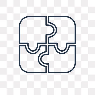 Jigsaw vektör anahat simgesini şeffaf arka plan üzerinde yüksek kalitede doğrusal Jigsaw saydamlık kavramı izole olabilir kullanılan web ve mobil